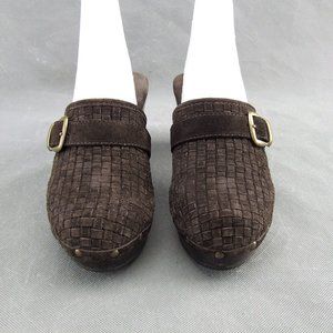 STEVEN by Steve Madden Brown Suede Clogs Mules Size 7.5